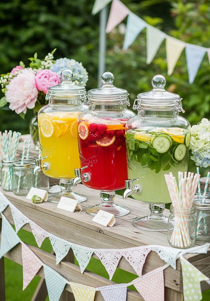 Refreshing Lemonade Bar - Perfect Birthday Garden Party Ideas