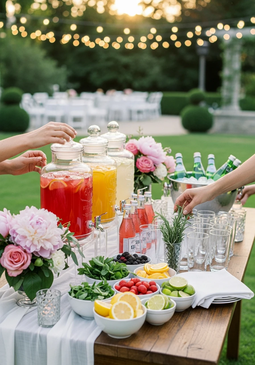 Self-Serve Mocktail Station - Perfect Birthday Garden Party Ideas