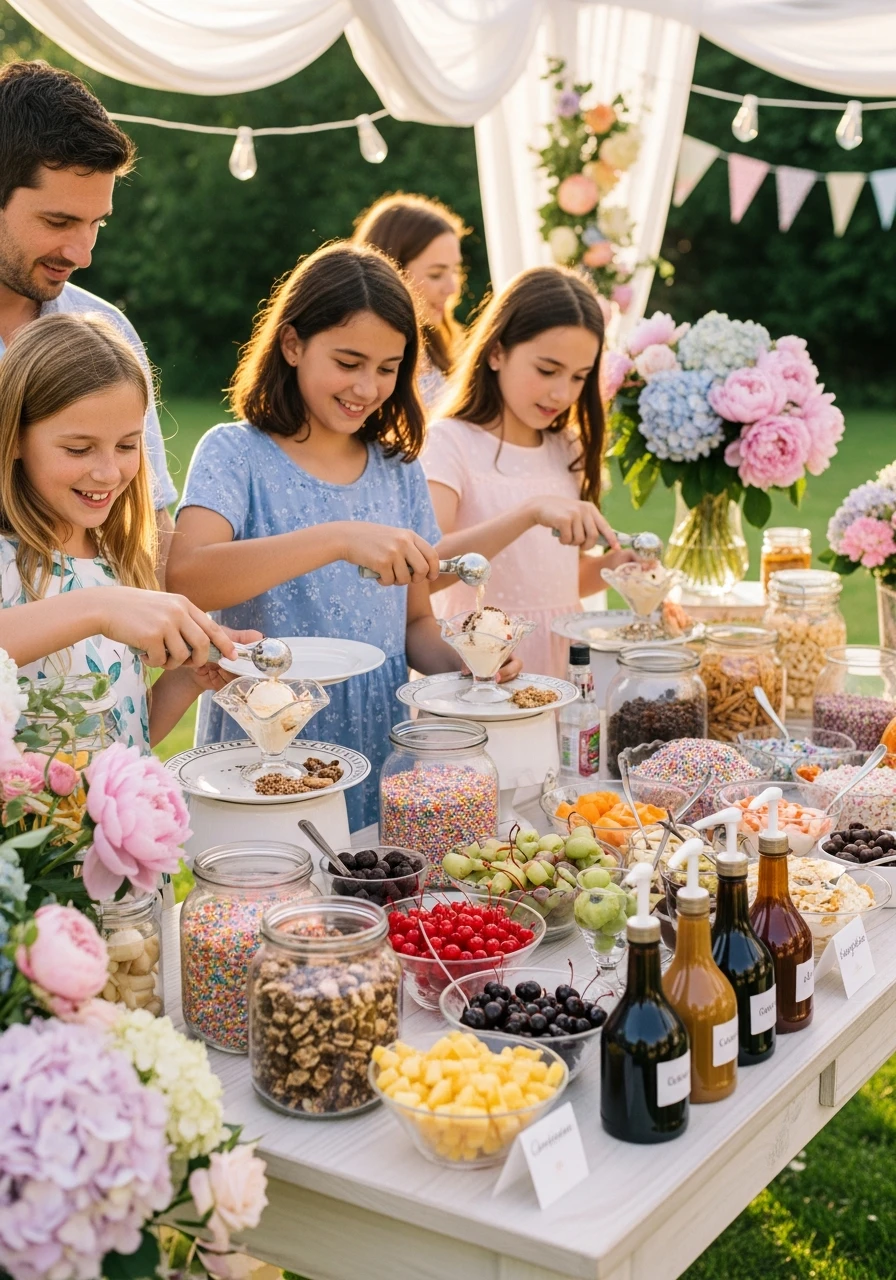 Build-Your-Own Sundaes - Perfect Birthday Garden Party Ideas