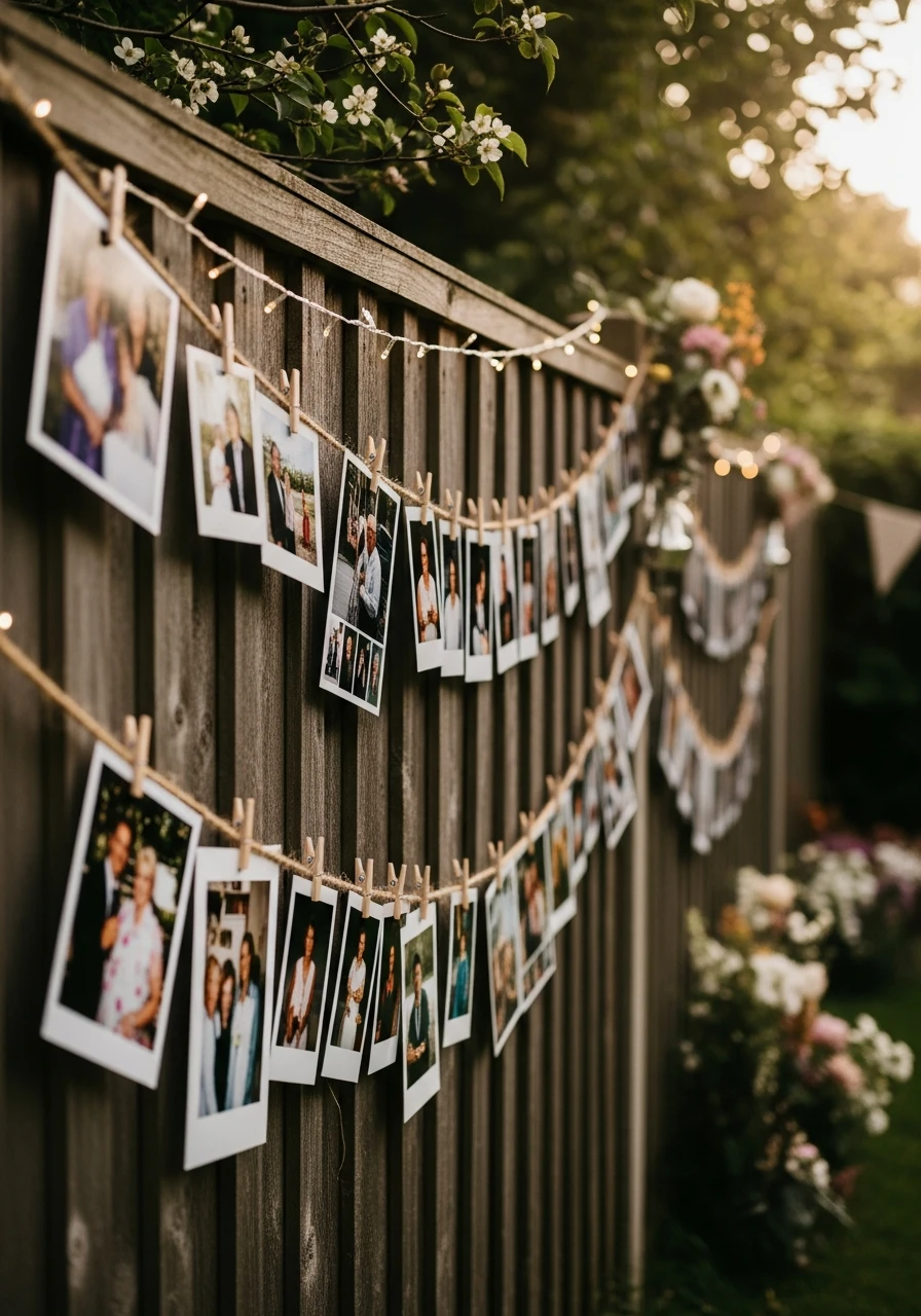 Display Photo Memories - Perfect Birthday Garden Party Ideas