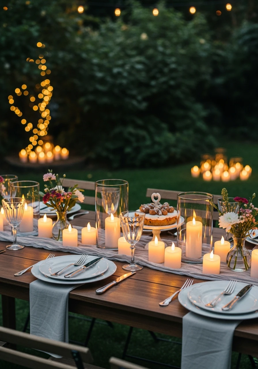 Soft Candlelit Ambiance - Perfect Birthday Garden Party Ideas