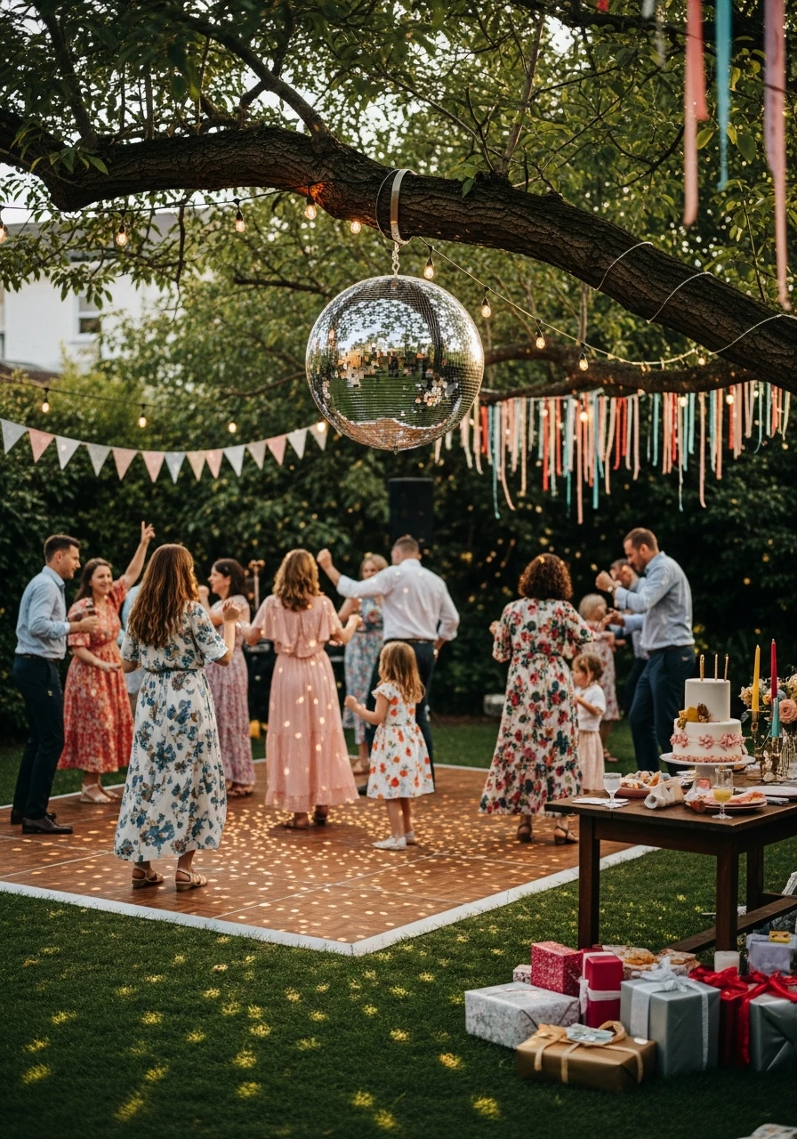 Disco Ball Garden Dance - Perfect Birthday Garden Party Ideas