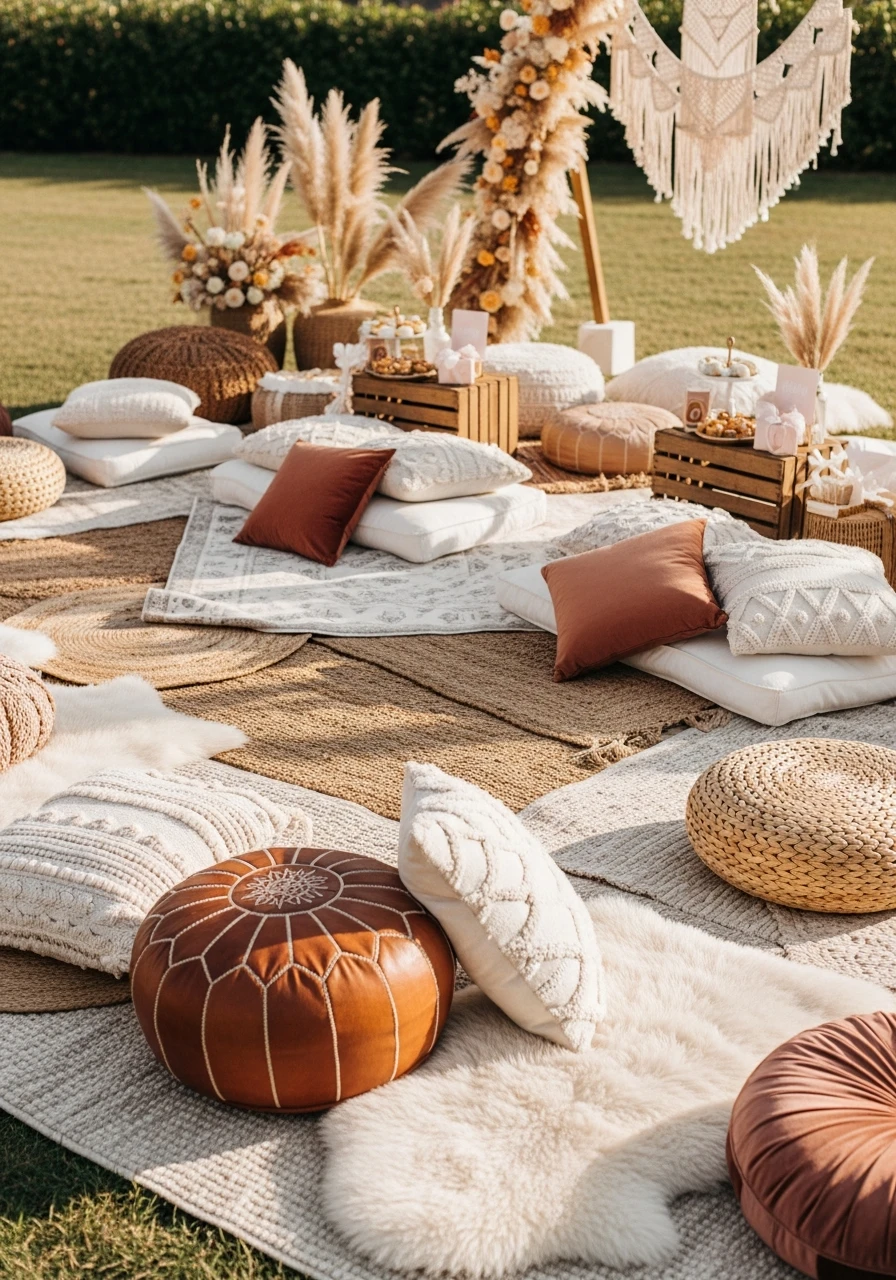 Layer Rugs for Comfort - 50 Dreamy Boho Baby Shower Ideas for a Perfect Celebration