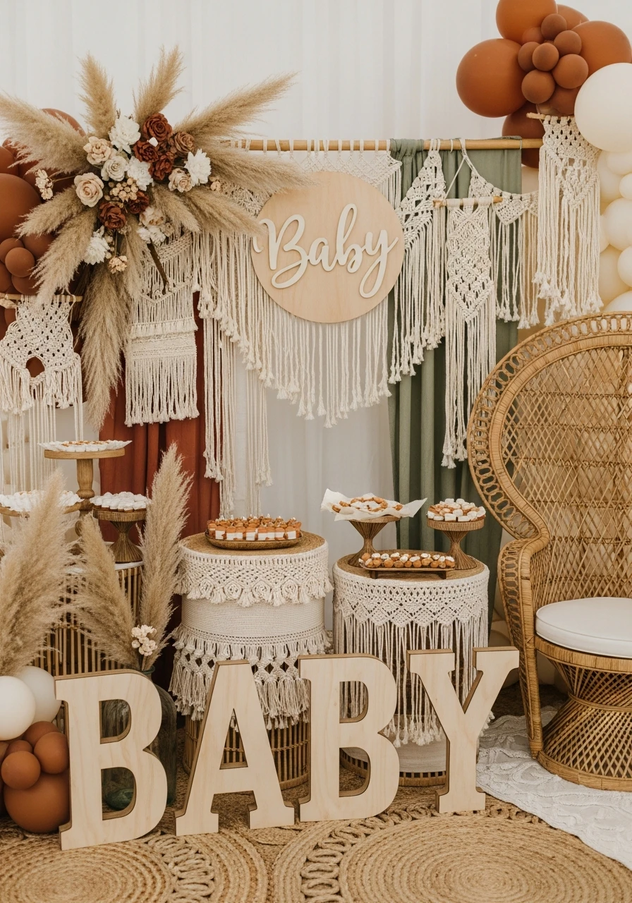 Personalize with Wood - 50 Dreamy Boho Baby Shower Ideas for a Perfect Celebration