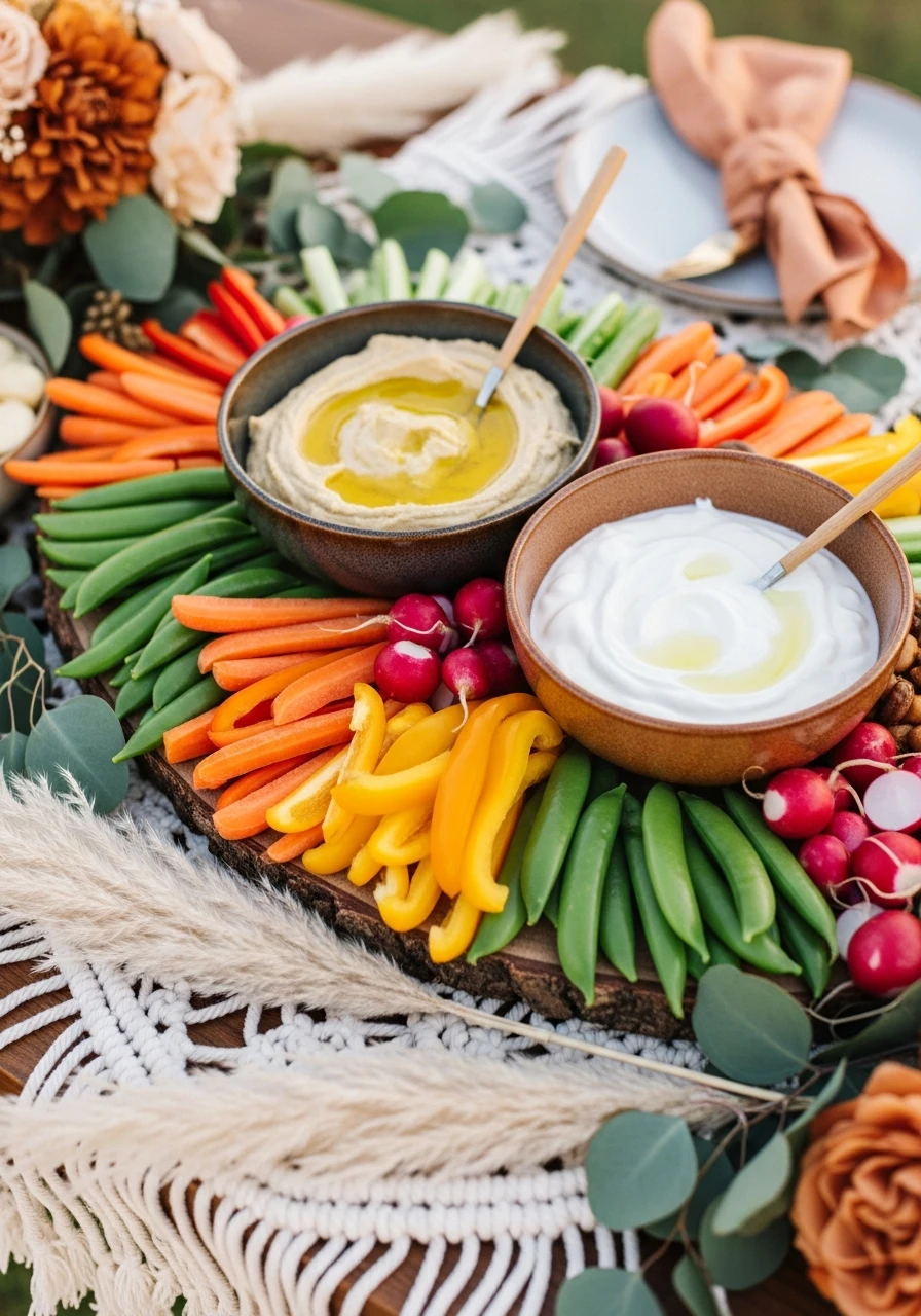 Healthy Dipping Options - 50 Dreamy Boho Baby Shower Ideas for a Perfect Celebration