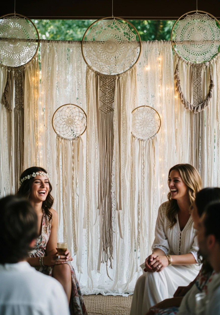 Dreamcatcher Photo Backdrop - 50 Best Boho Bridal Shower Ideas for a Dreamy Party