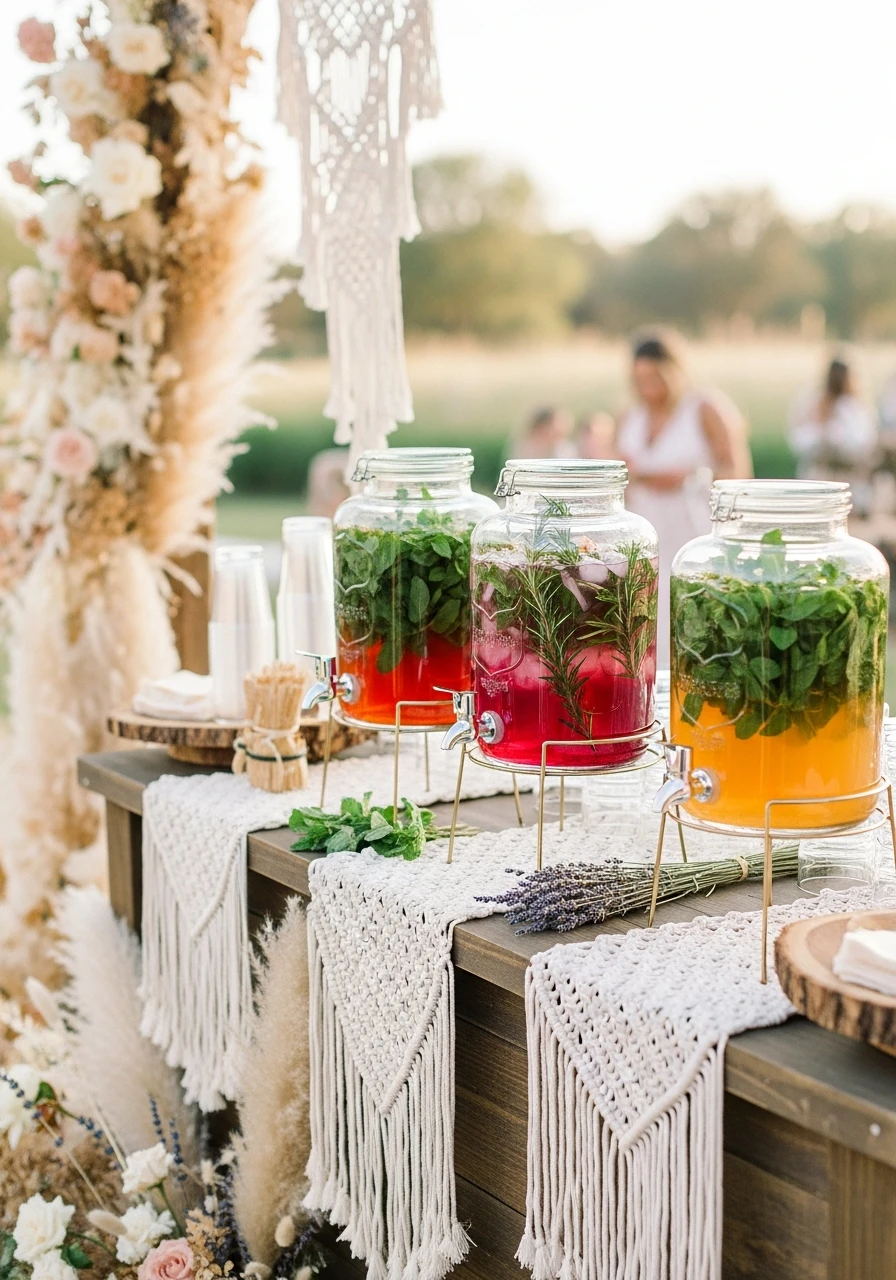 Herbal Iced Tea Bar - 50 Best Boho Bridal Shower Ideas for a Dreamy Party