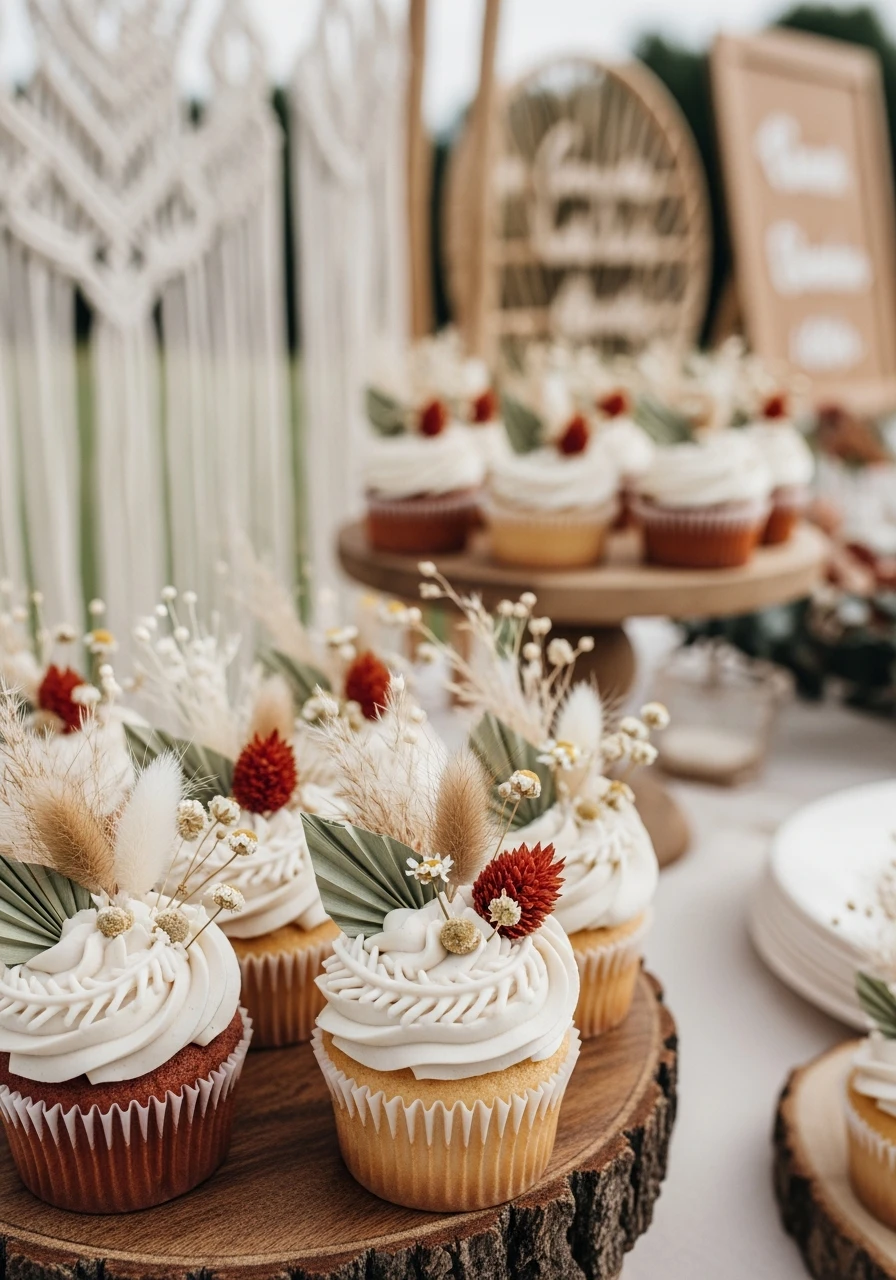 Floral Cupcake Toppers - 50 Best Boho Bridal Shower Ideas for a Dreamy Party