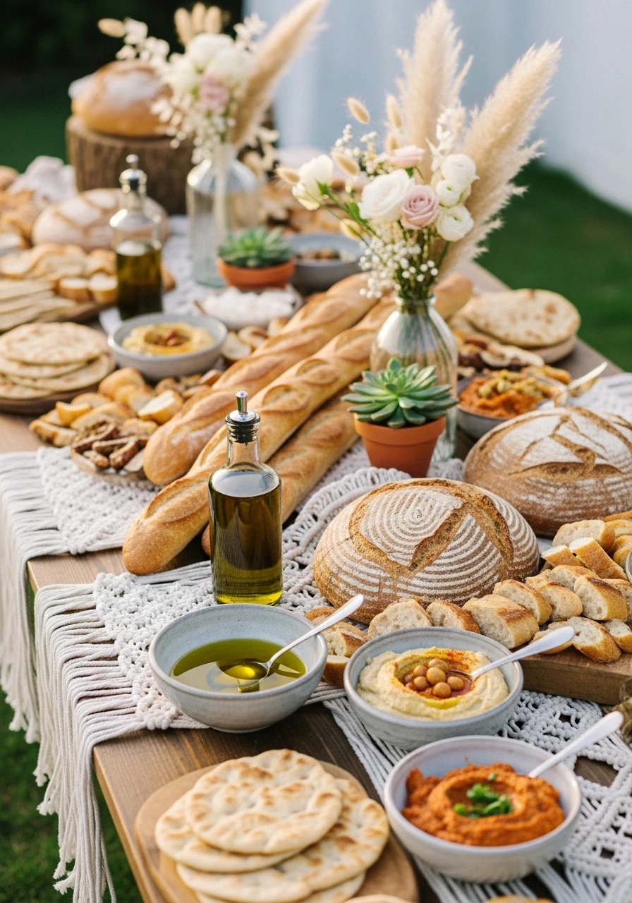 Casual Bread Grazing - 50 Best Boho Bridal Shower Ideas for a Dreamy Party