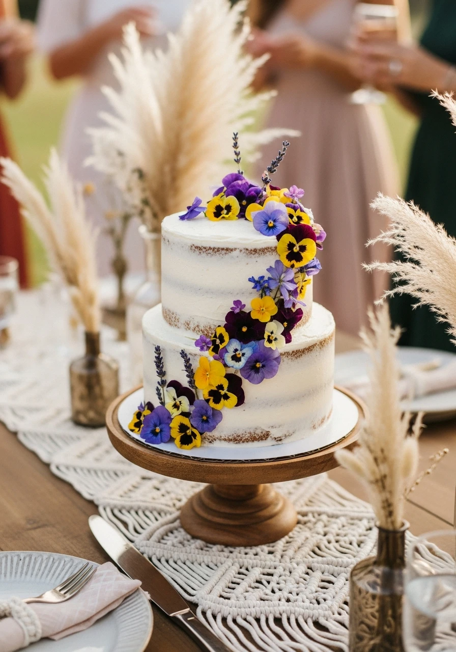 The Wildflower Cake Statement - 50 Best Boho Bridal Shower Ideas for a Dreamy Party