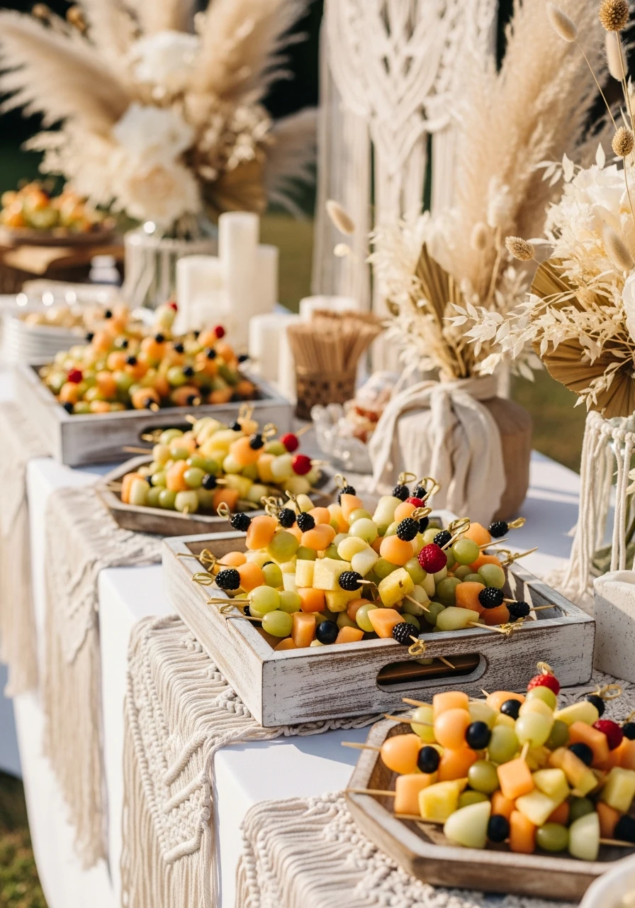 Simple Fruit Skewers - 50 Best Boho Bridal Shower Ideas for a Dreamy Party