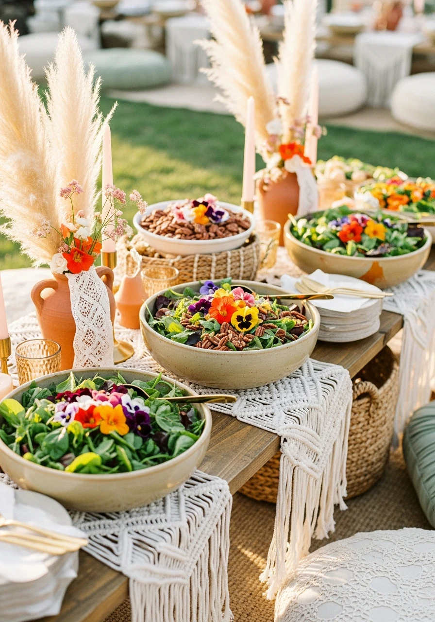 Fresh Organic Salad - 50 Best Boho Bridal Shower Ideas for a Dreamy Party