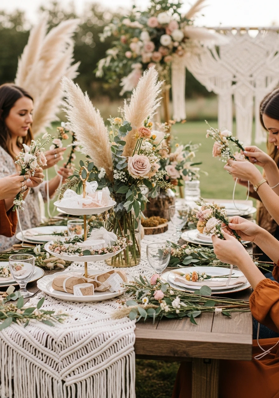 Make Flower Crowns - 50 Best Boho Bridal Shower Ideas for a Dreamy Party