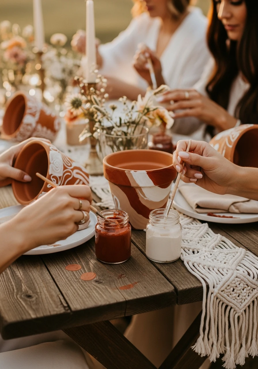 Decorate Terracotta Pots - 50 Best Boho Bridal Shower Ideas for a Dreamy Party