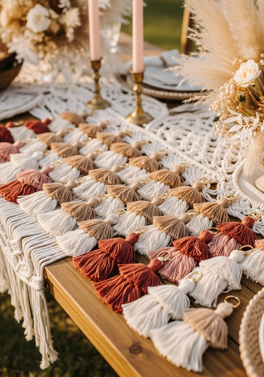 Tassel Keychain Favors - 50 Best Boho Bridal Shower Ideas for a Dreamy Party