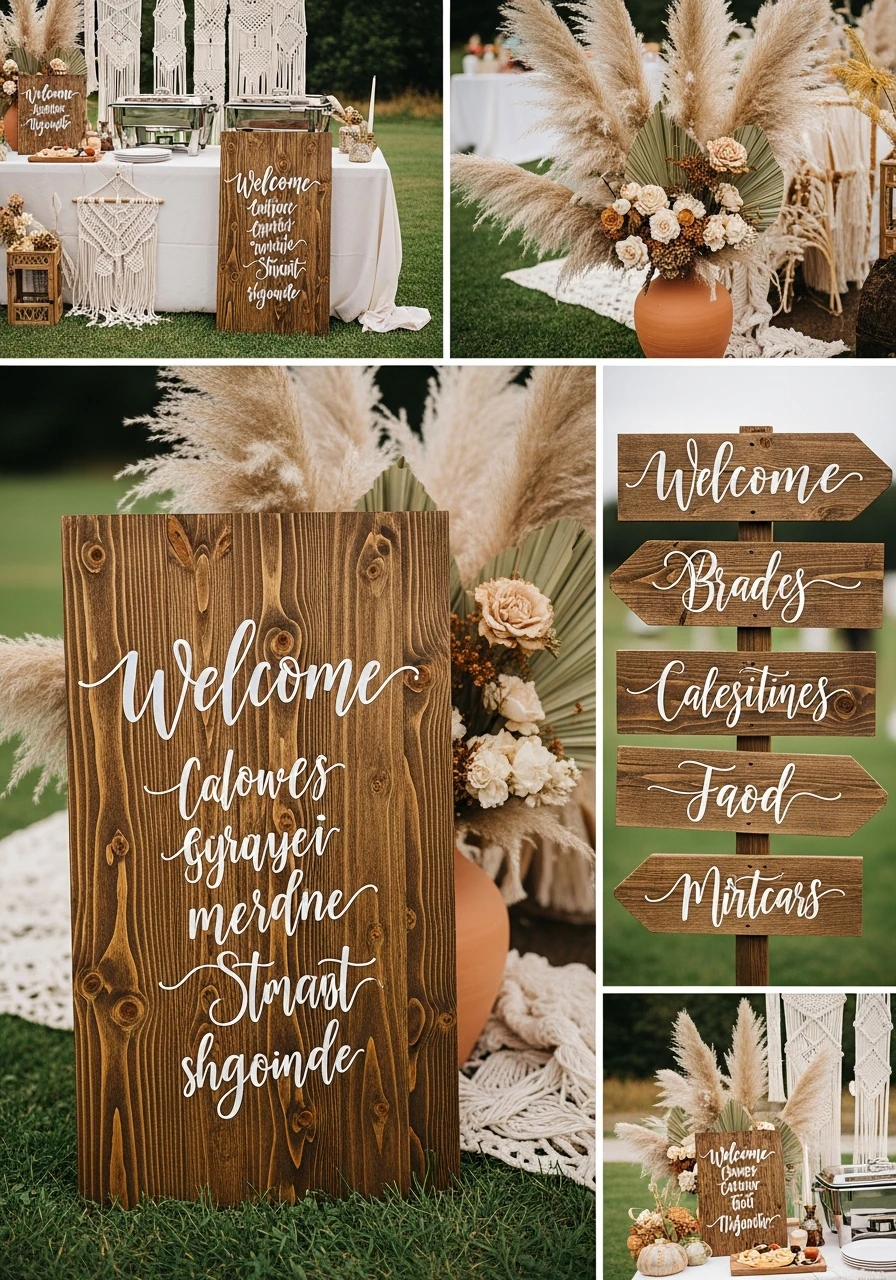 Rustic Wooden Signs - 50 Best Boho Bridal Shower Ideas for a Dreamy Party