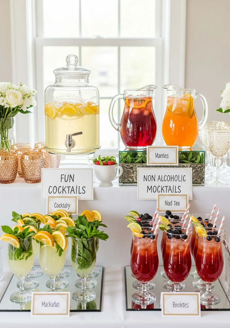 Full Drink Bar Setup - 50 Best Bridal Shower Ideas at Home