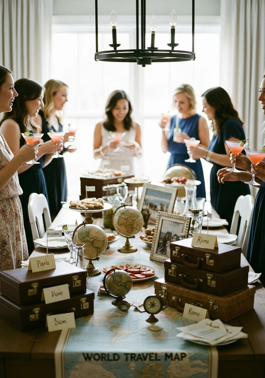 Travel Map Theme - 50 Best Bridal Shower Ideas at Home