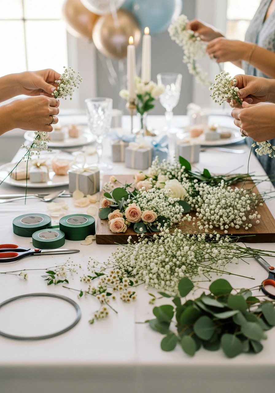 Flower Crown Station - 50 Best Bridal Shower Ideas at Home