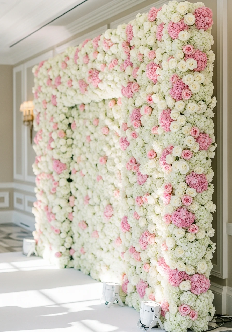 Luxury Fresh Flower Wall - 50 Stunning Bridal Shower Backdrop Ideas