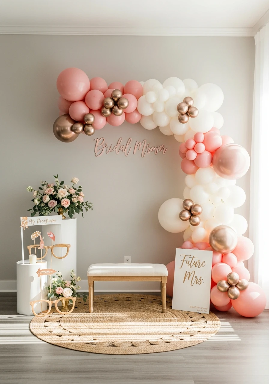 Dedicated Guest Photo Area - 50 Stunning Bridal Shower Backdrop Ideas
