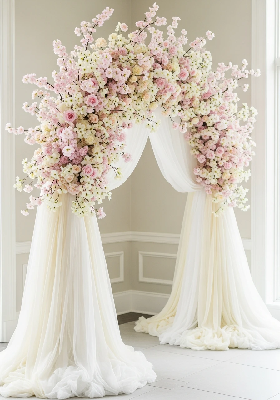 Delicate Spring Blossoms - 50 Stunning Bridal Shower Backdrop Ideas