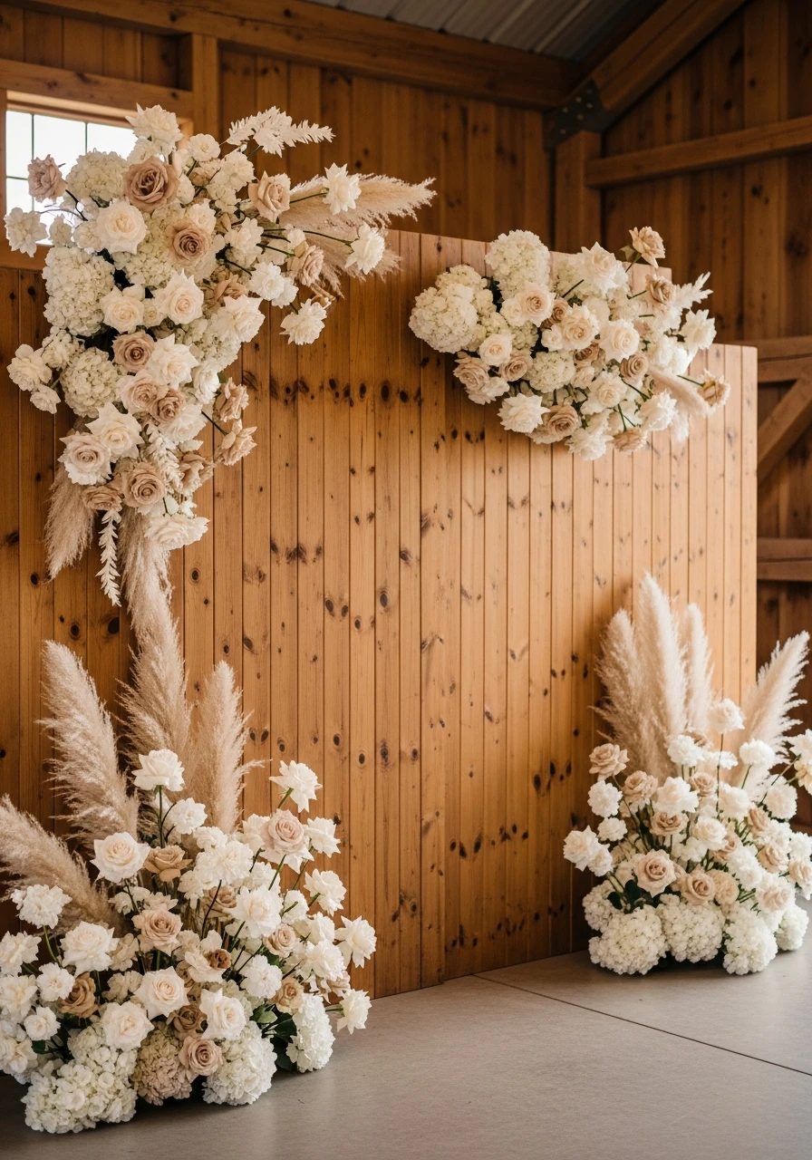 Warm Wood Panel Texture - 50 Stunning Bridal Shower Backdrop Ideas