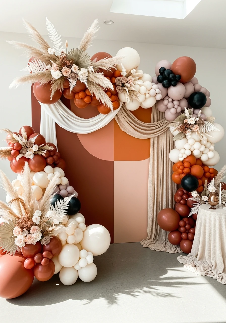 Trendy Terracotta Color Wall - 50 Stunning Bridal Shower Backdrop Ideas