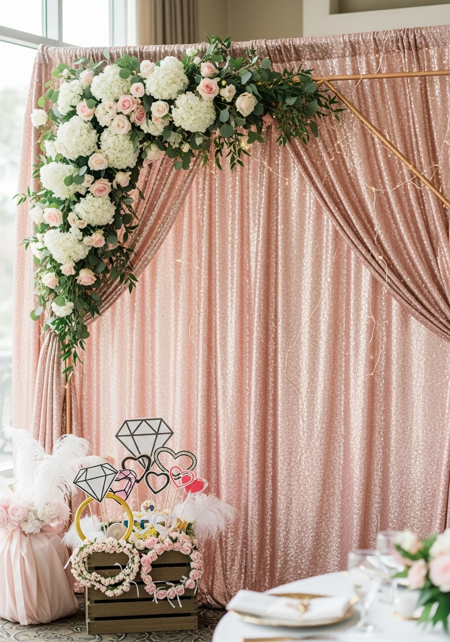 Fun Photo Booth Corner - 50 Gorgeous Bridal Shower Decorations Ideas
