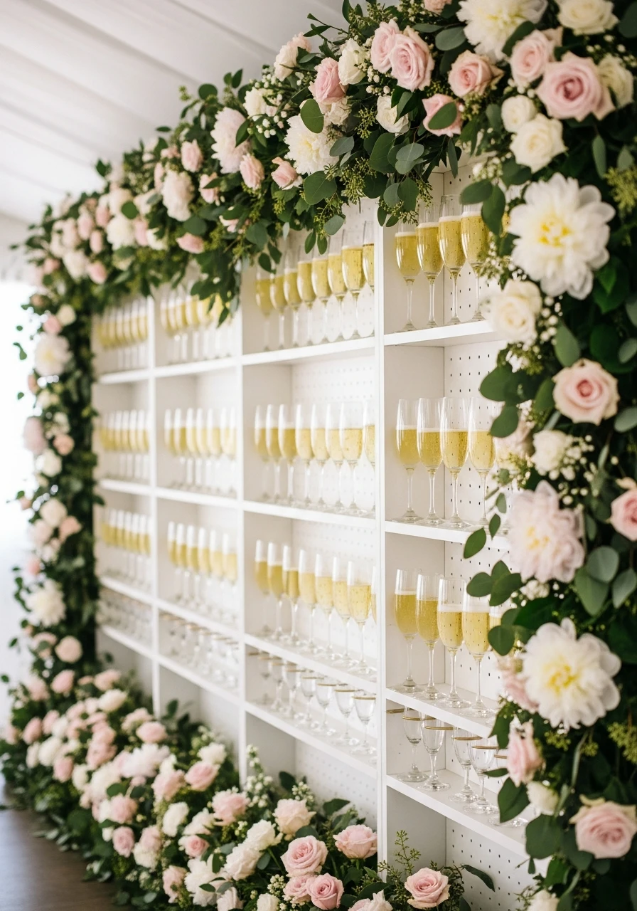 Elegant Bubbly Wall - 50 Gorgeous Bridal Shower Decorations Ideas