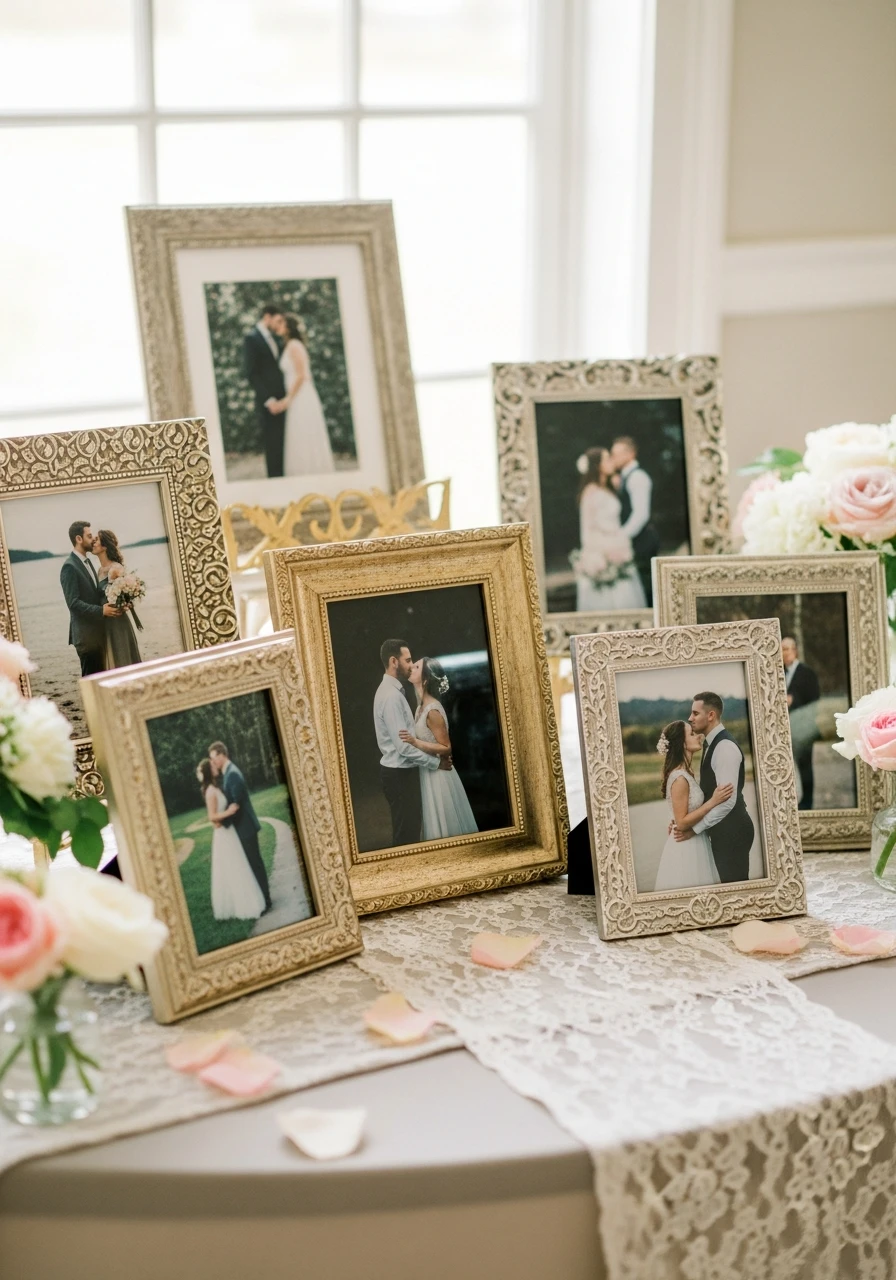 Sentimental Photo Display - 50 Gorgeous Bridal Shower Decorations Ideas