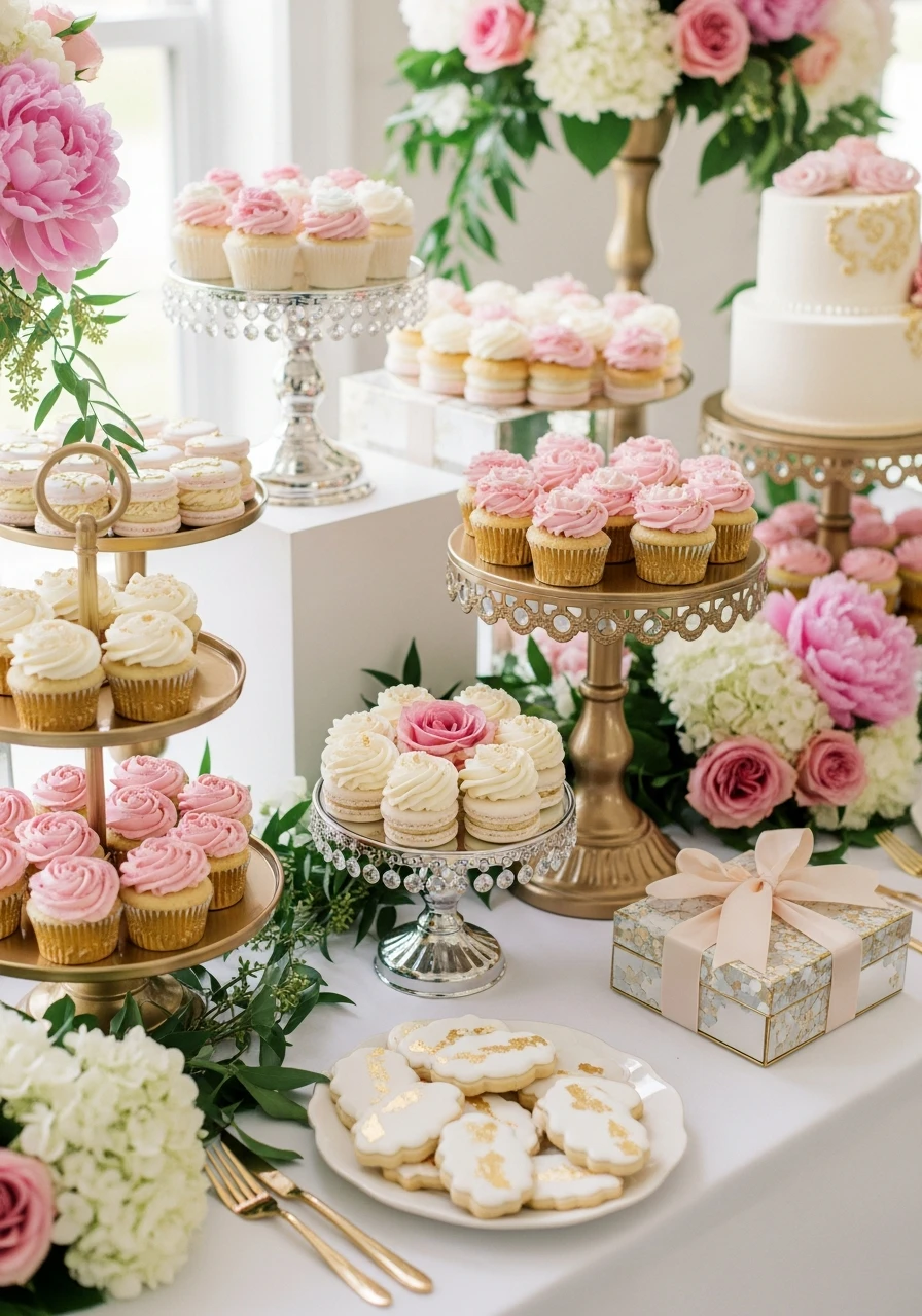 Picture-Perfect Dessert Display - 50 Gorgeous Bridal Shower Decorations Ideas