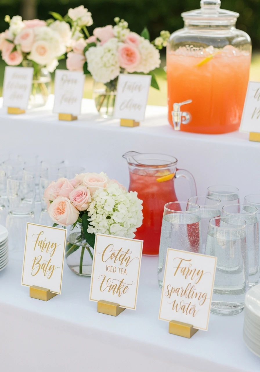 Cute Drink Menu Signs - 50 Gorgeous Bridal Shower Decorations Ideas