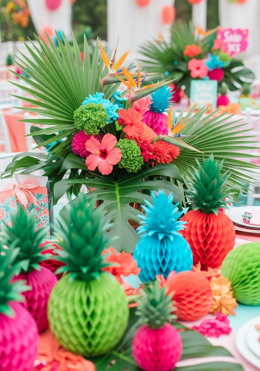 Bright Tropical Vibes - 50 Gorgeous Bridal Shower Decorations Ideas