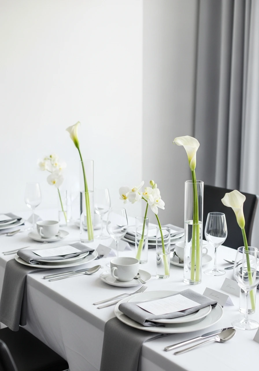 Clean Modern Look - 50 Gorgeous Bridal Shower Decorations Ideas