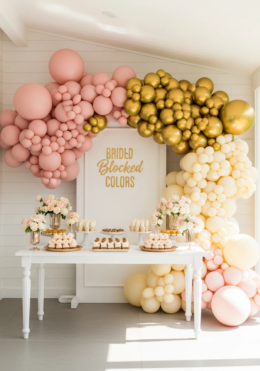Bold Blocked Balloon Colors - 50 Gorgeous Bridal Shower Decorations Ideas