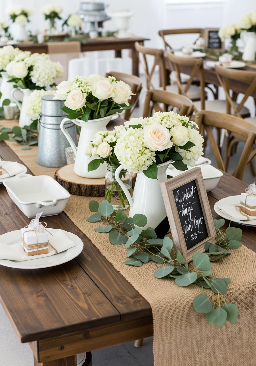 Cozy Farmhouse Style - 50 Best Bridal Shower Set Up Ideas