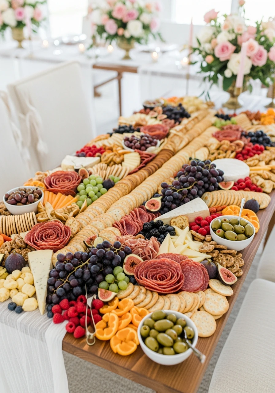 Grazing Table Feast - 50 Best Bridal Shower Set Up Ideas
