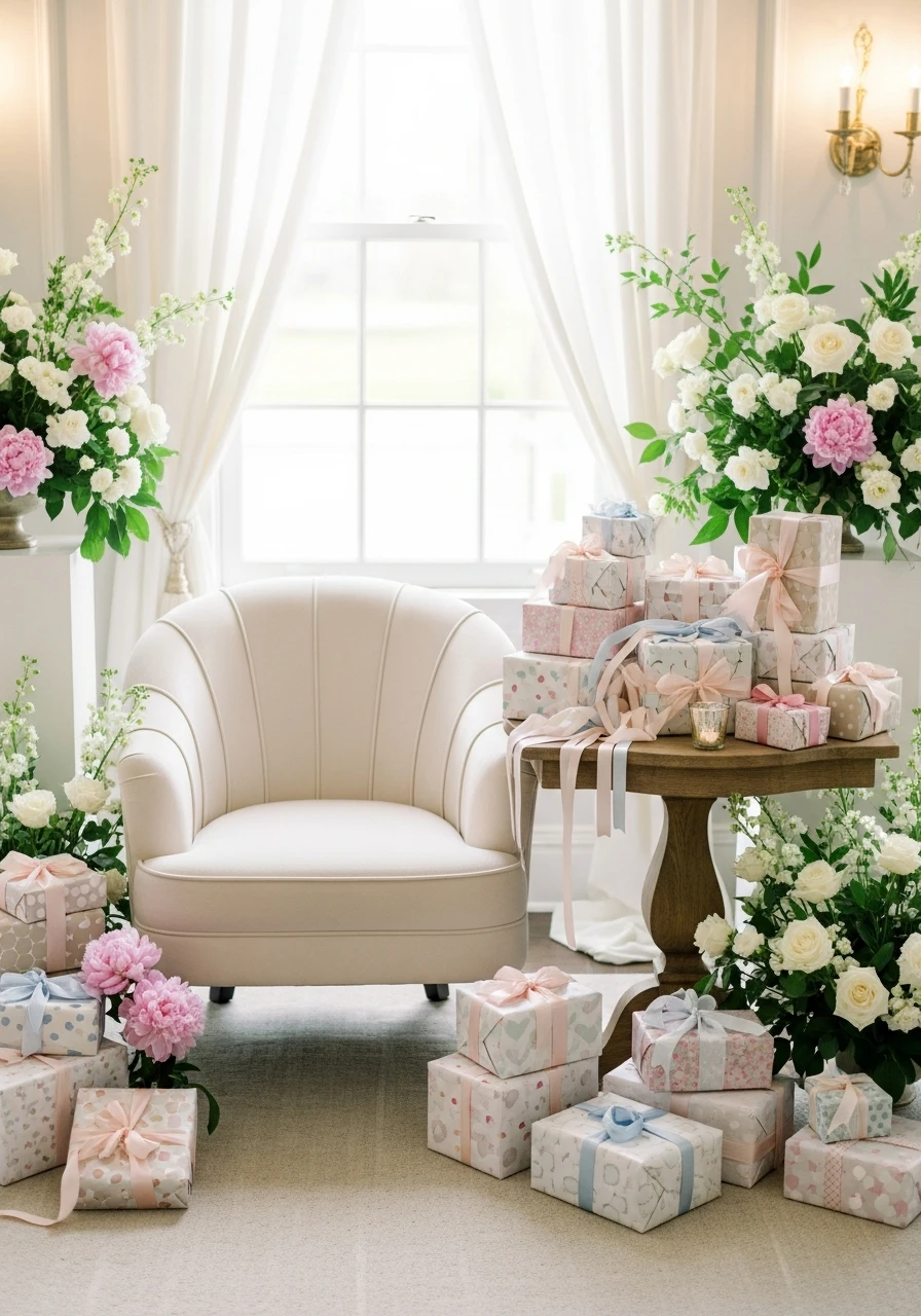 Comfortable Gift Spot - 50 Best Bridal Shower Set Up Ideas
