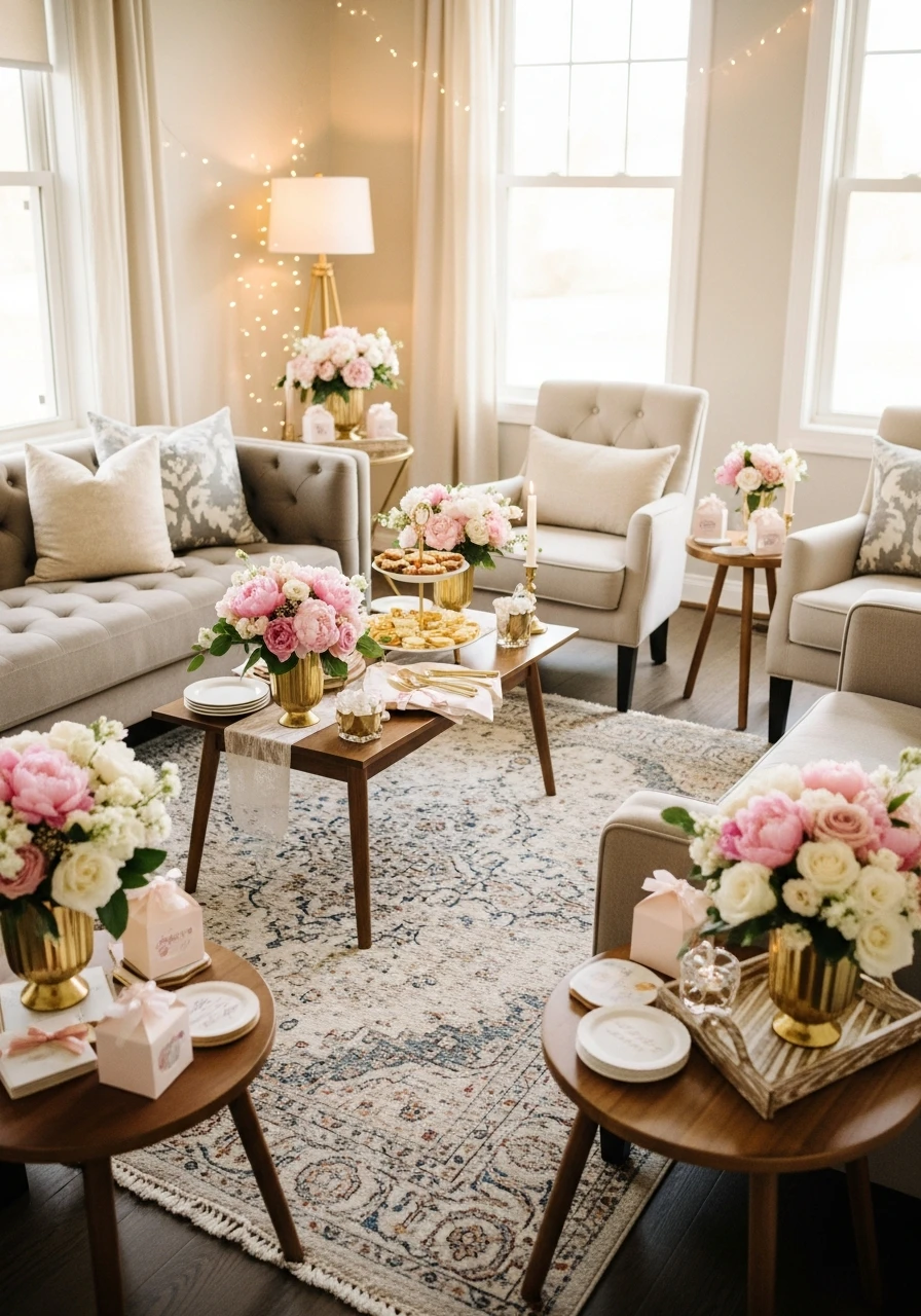 Cozy Living Room Vibe - 50 Best Bridal Shower Set Up Ideas