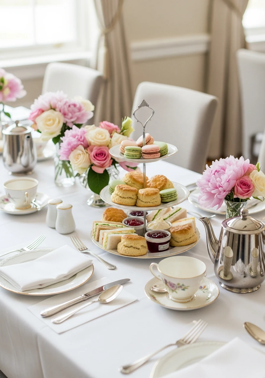 Elegant High Tea - 50 Best Bridal Shower Set Up Ideas