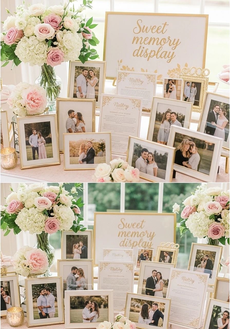 Sweet Memory Display - 50 Best Bridal Shower Set Up Ideas