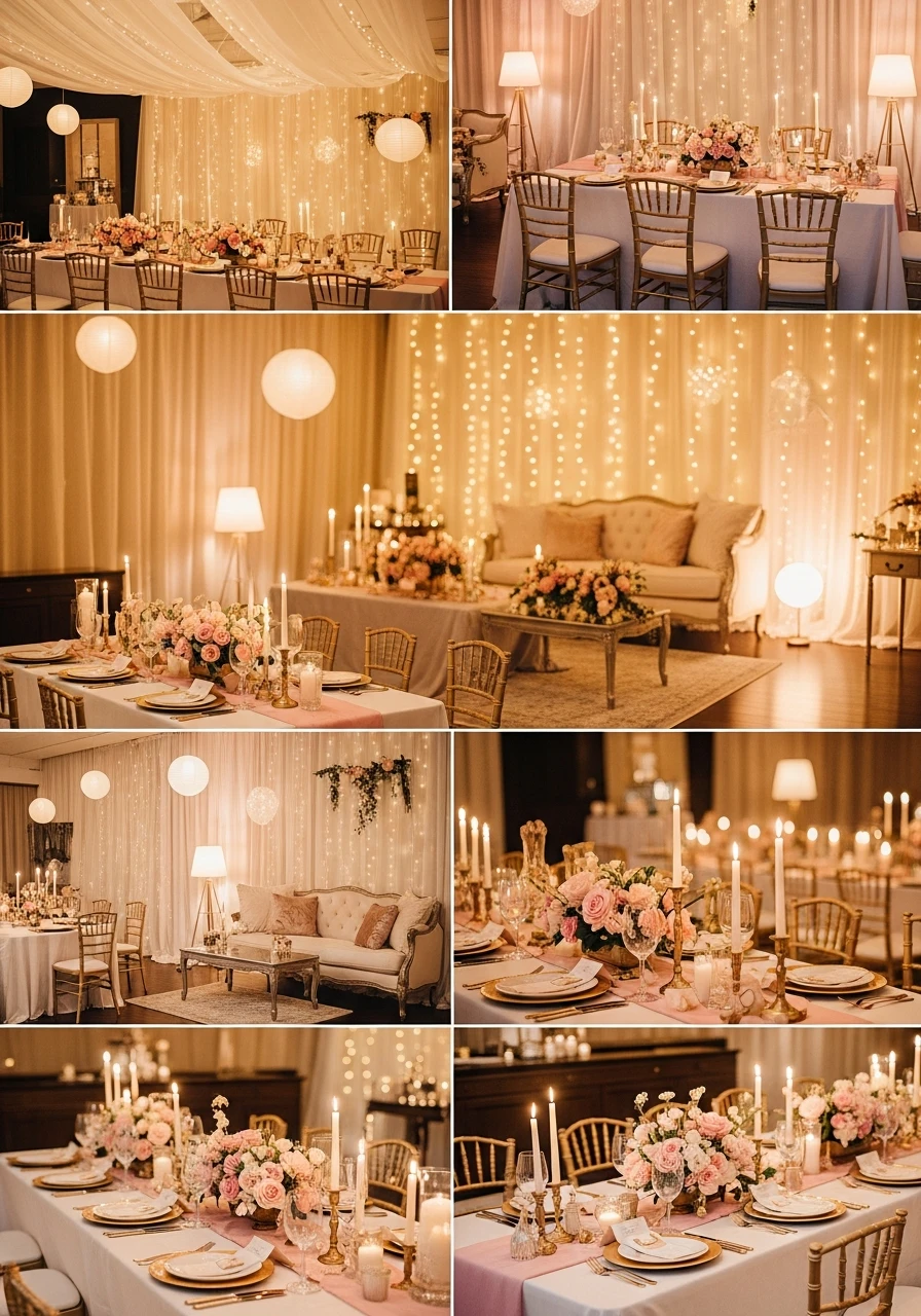 Soft Mood Lighting - 50 Best Bridal Shower Set Up Ideas