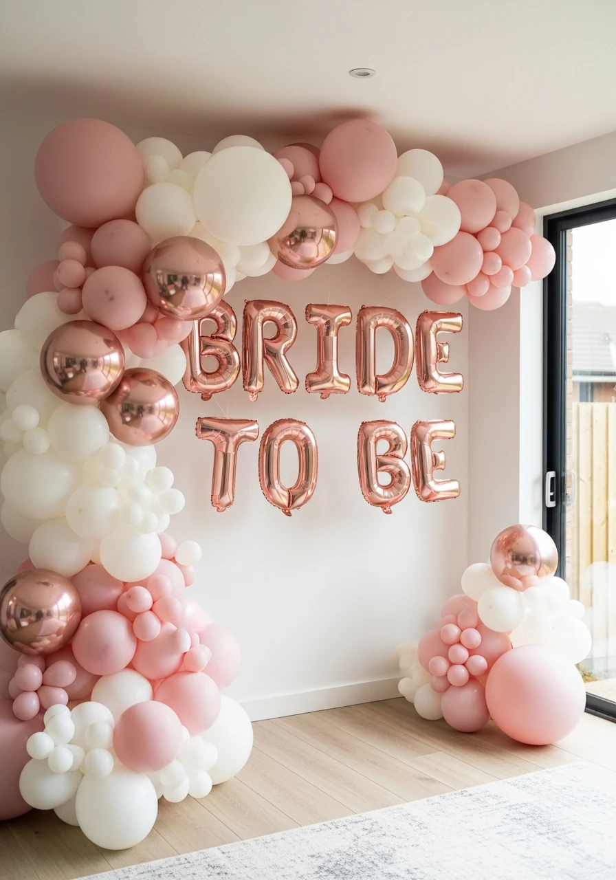 Balloon Arch Focal Point - 30 Bride to Be Decoration Ideas at Home