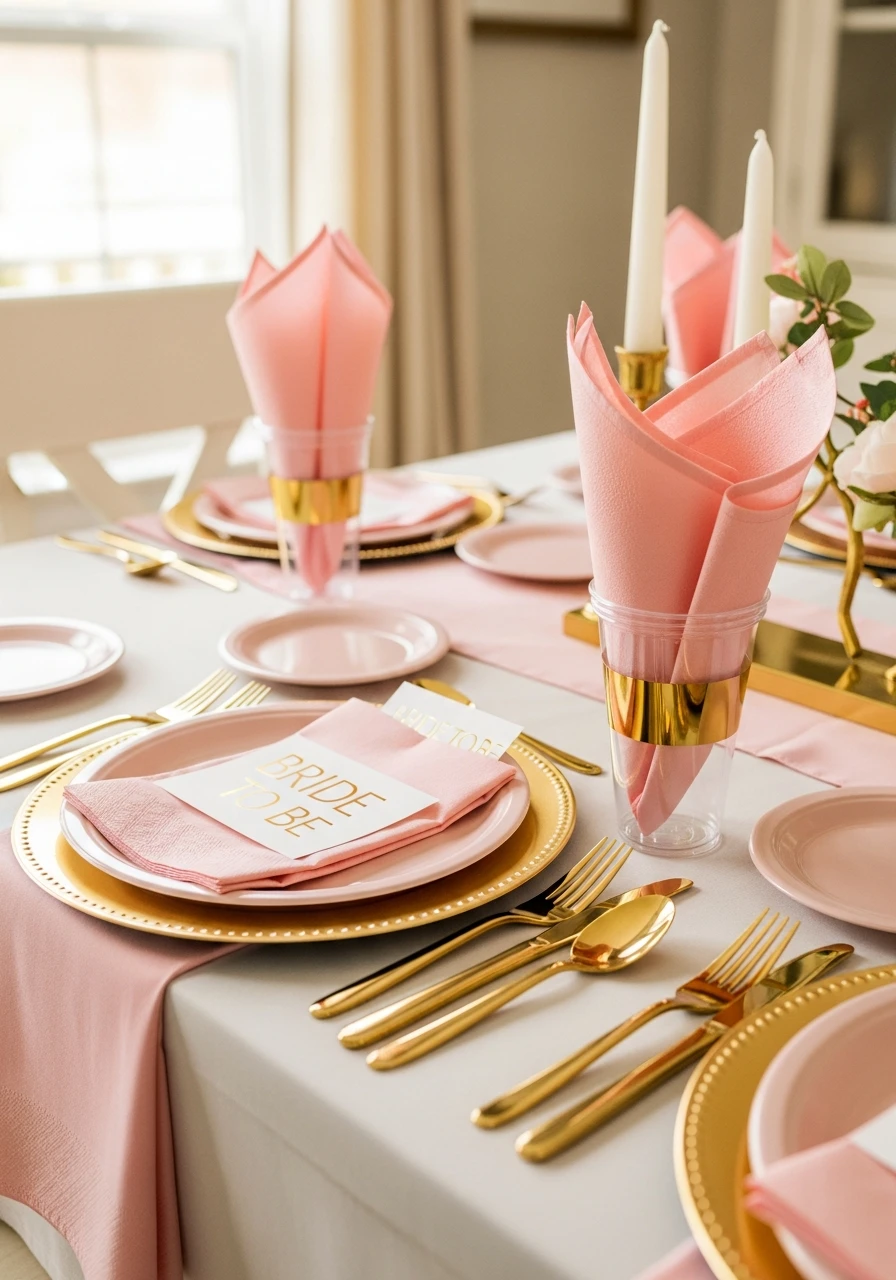 Coordinated Bridal Tableware - 30 Bride to Be Decoration Ideas at Home
