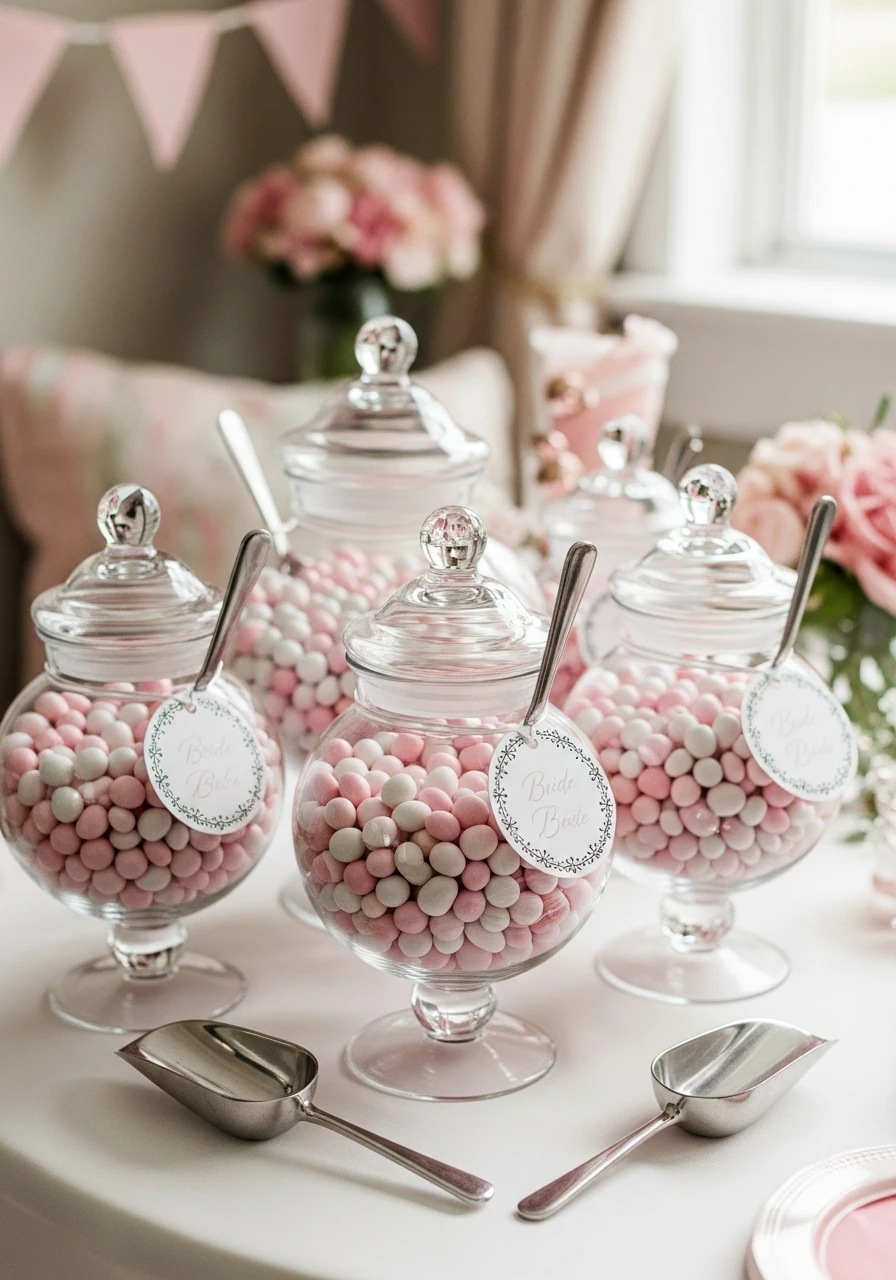 Decorative Candy Jars - 30 Bride to Be Decoration Ideas at Home