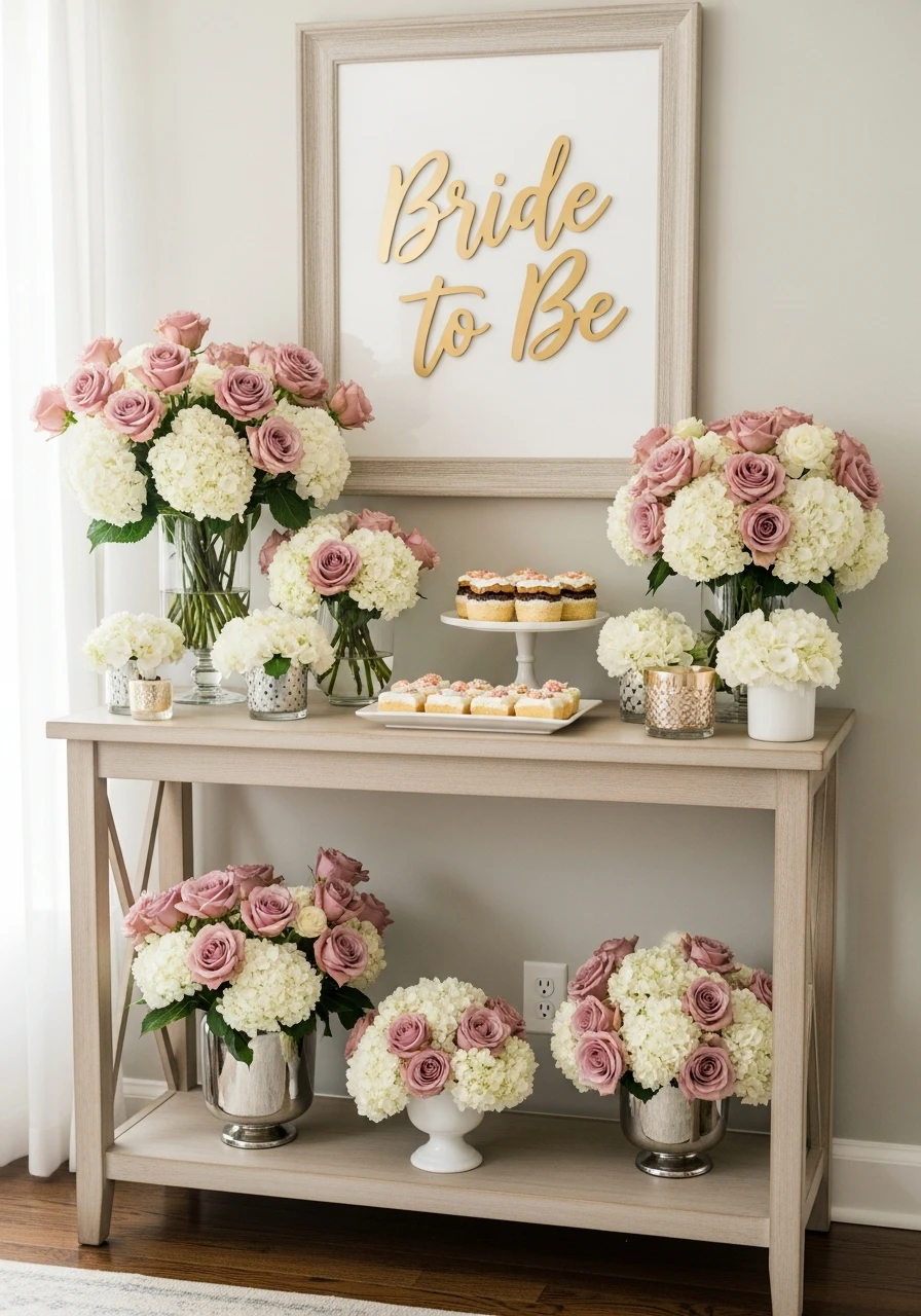 Color-Coordinated Florals - 30 Bride to Be Decoration Ideas at Home