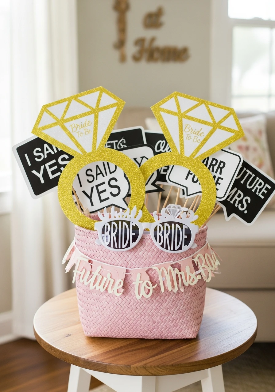 Bridal Photo Booth Props - 30 Bride to Be Decoration Ideas at Home