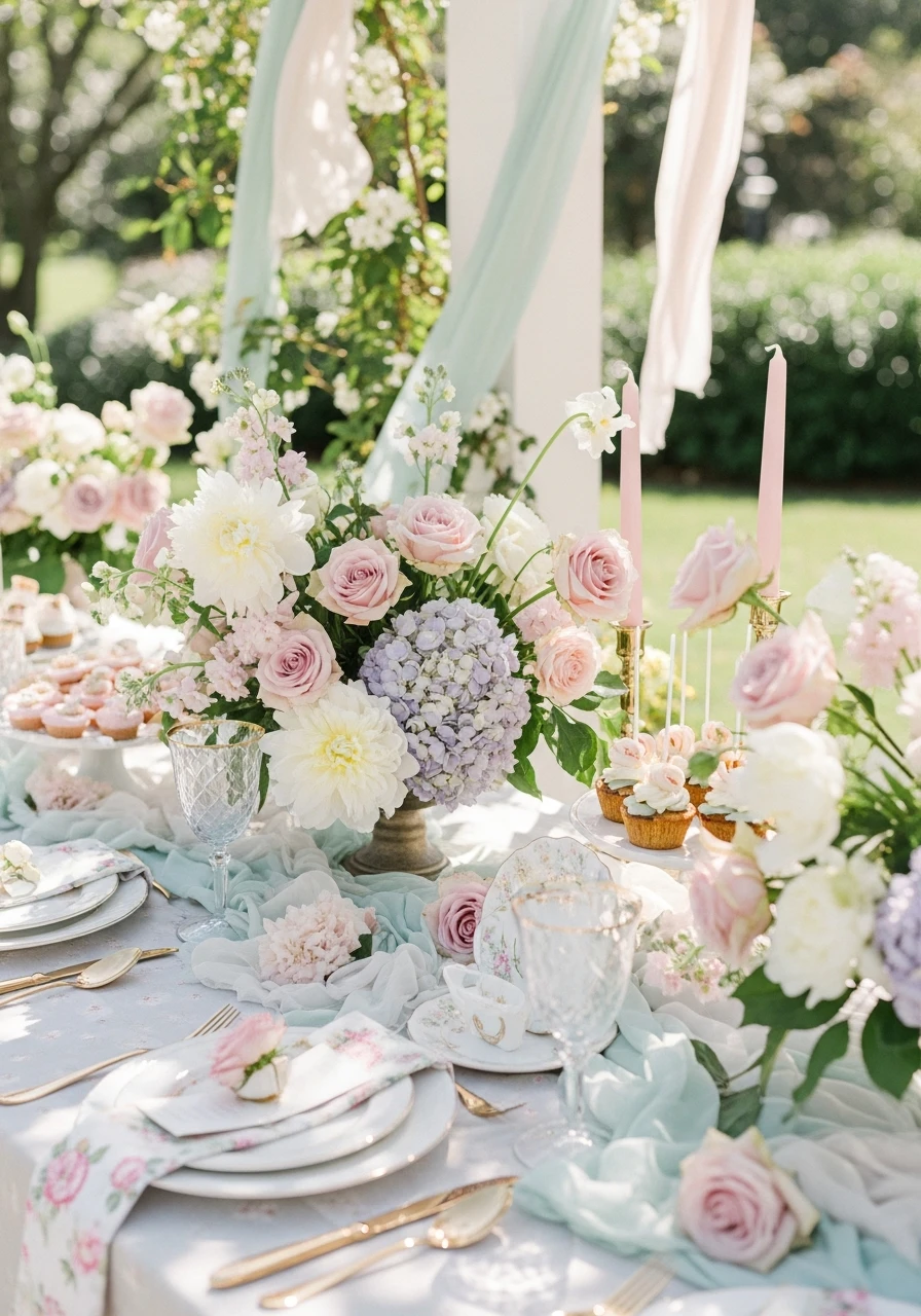 Romantic Floral Fantasy Shower - 50 Amazing Bride to be Theme Ideas for the Perfect Party