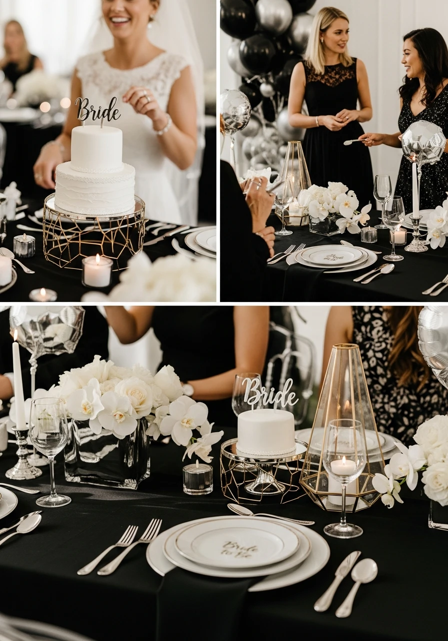 Classic Black and White - 50 Amazing Bride to be Theme Ideas for the Perfect Party